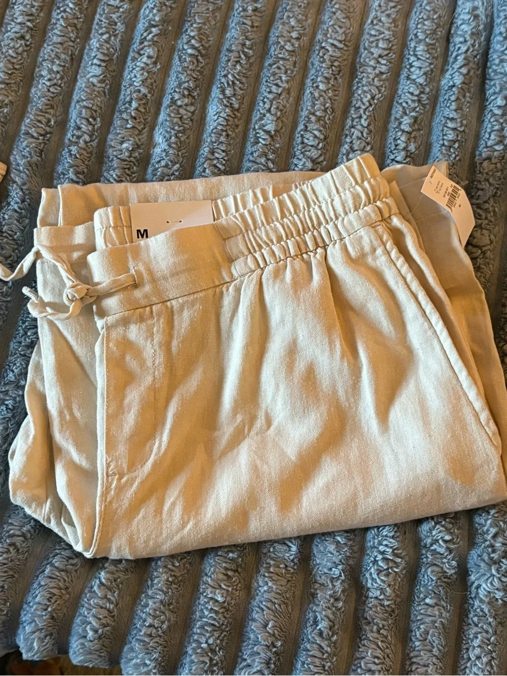 Old Navy Neutral Beige Elastic-Waist Pants